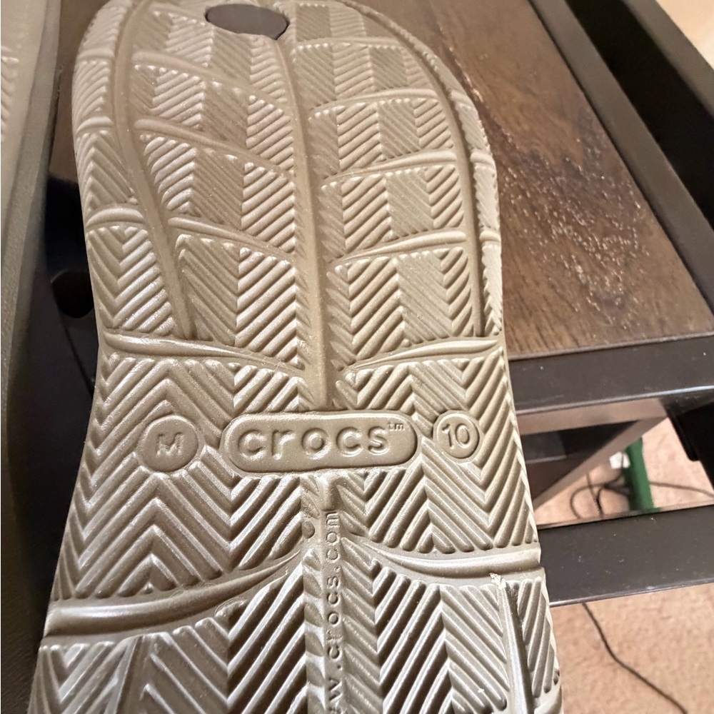 CROCS Men Iconic - Comfort Thomg Sandal Gray and Tan - Picture 8 of 9